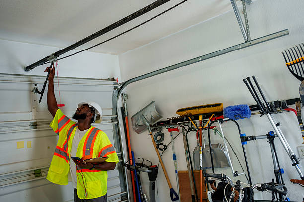 Professional Garage Door Spring Repair technician working in Burlington, IA